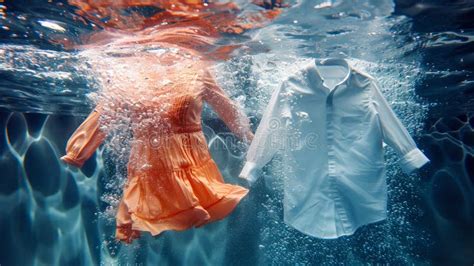 Embracing the Enchantment of Nightclothes Immersed in Water